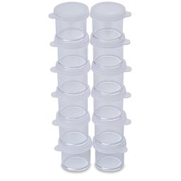 Richeson Clear Plastic Storage Containers - 12 pc pack of containers shown stacked neatly