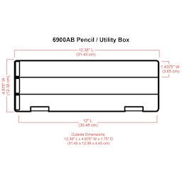 ArtBin Pencil Box - illustration of box with corresponding dimensions