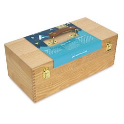 Art Alternatives Artist's Supply Chest - Left angle of closed chest with label