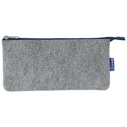 Itoya Profolio Midtown Pouches - Side view of Gray/Blue pouch