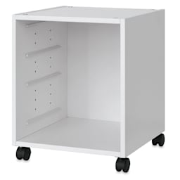 ArtBin Super Satchel Cube - Angled view of empty Cube with assembled casters, sold separately