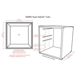 ArtBin Super Satchel Cube (illustration with corresponding dimensions)