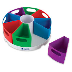 Learning Resources Create-a-Space Storage Center - Top view of Tray with 1 purple bin removed