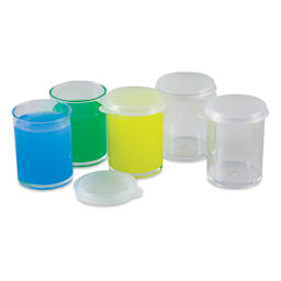 Blick Plastic Storage Cups - 1.7 oz, Pkg of 8 (shown with paint)