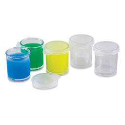 Blick Plastic Storage Cups - 0.8 oz, Pkg of 8 (shown with paint)