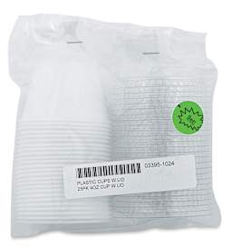 Uline Plastic Cups with Lids - 4 oz, Pkg of 25 (in packaging)