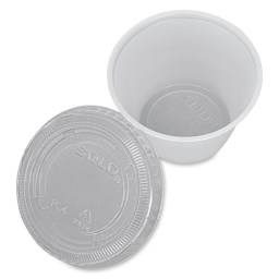 Uline Plastic Cups with Lids - 4 oz, Pkg of 250 (example of single cup and lid)