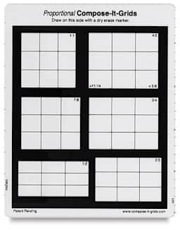 Compose It Grids - Front view of 8" x 10" 6 in 1 grid