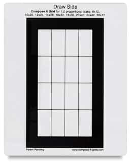 Compose It Grids - Front view of clear 8" x 10" 1:2 grid