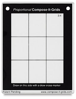 Compose It Grids - Front view of clear 4" x 5" 3:4 Grid