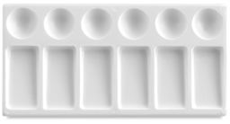 Richeson Plastic Palette Tray - Large Tray with 6 Slanted Wells and 6 Round Wells