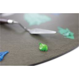 New Wave Art Wood Palette - Grey, 22-1/4'' x 18'' x 1/5'', Grand View Confidant, Left Hand (close up to show surface of the palette)