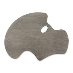 New Wave Wood Palette - Top view of Left Hand, Grey, Expressionist Confidant style