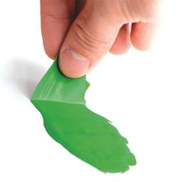 New Wave Easy Lift Palette - Closeup of fingers peeling Green paint off palette