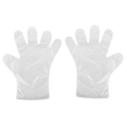 Glovies Disposable Gloves for Kids - Top view of Right and Left transparent gloves
