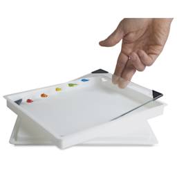 New Wave Posh Glass Tabletop Palette, Clear - 6.75" x 8.4", shown in palette - palette not included