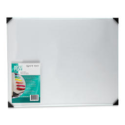 Posh Glass Tabletop Palette, Clear - 16" x 20" with label