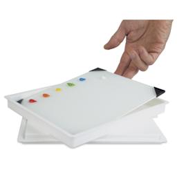 Posh Glass Tabletop Palette - White, 6.75" x 8.4", shown in palette - palette not included 