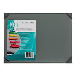 New Wave Posh Glass Tabletop Palette - 9" x 12", Gray with label