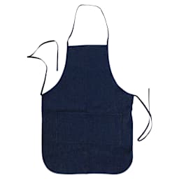 Wear'm Denim Aprons - Top view of 19" x 28" Denim apron showing waist ties and neck hole