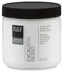 R&F Encaustic Gesso - Front of 16 oz Jar shown