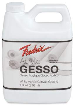 Fredrix Premium Gesso - Front of One Quart jug shown