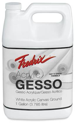 Fredrix Premium Gesso - Front of One Gallon jug shown