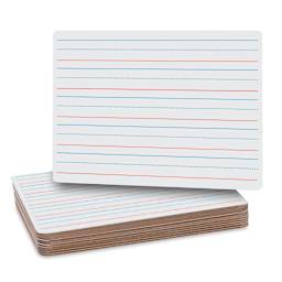Flipside Two-Sided Lined Dry Erase Boards - Stack of Classpack of 12 with one raised
