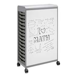 Smith System Cascade Two-Sided Whiteboard - side of whiteboard and 15 storage trays included.