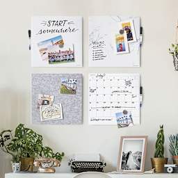 U Brands Square Cork Bulletin Boards - 14" x 14" (On wall)