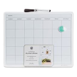 U Brands Contempo Dry Erase Board - Front view of Monthly 11" x 14" Board with label