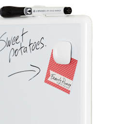 U Brands Contempo Dry Erase Board - Blank, 8-1/2" x 11" close-up of magnet