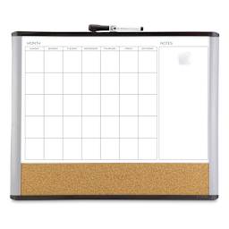 U Brands Combo Dry Erase Board - Large Pin-It Frame Calendar shown with magnet and marker