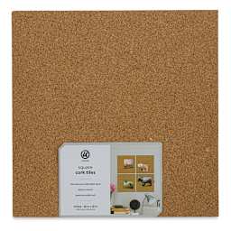 U Brands Square Cork Bulletin Boards - Front of package of 4 Boards