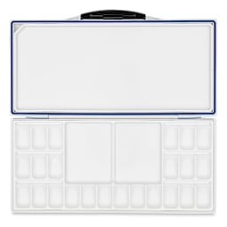Alvin Heritage Artist 24-Well Paint Palette (open, top-view)