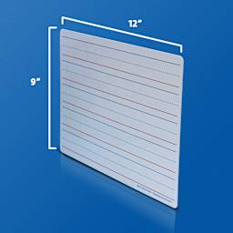 Flipside Dry Erase Learning Mats - Pkg of 12 Ruled Boards, 9" x 12" (board dimensions)