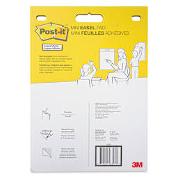 Post-it Super Sticky Mini Easel Pad - 15" x 18", back of the packaging