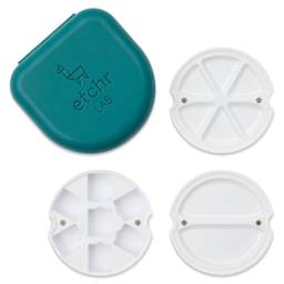 Closed Etchr Travel Pocket Palette, a BLICK Exclusive, in Teal with three included palettes