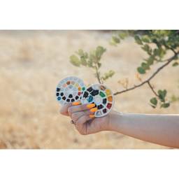 Etchr Lab Travel Mini Porcelain Palette, 37 Wells, paint in wells