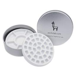 Etchr Lab Travel Mini Porcelain Palette, 37 Wells, opened and closed