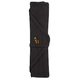 Etchr Roll-Up Brush Pouch - Black, rolled up