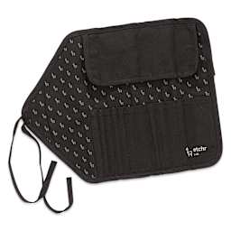 Etchr Roll-Up Brush Pouch - Black, closed
