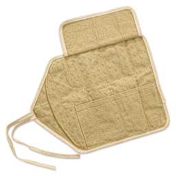 Etchr Roll-Up Brush Pouch - Khaki, open