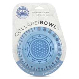 Paint Puck CollapsiBowl Portable Brush Cleaner - Blue, front of the packaging 