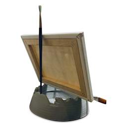GoEasel Painting Station - Black, holding brushes and canvas (not included)