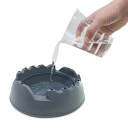 GoEasel Painting Station - Charcoal Gray, being filled with water