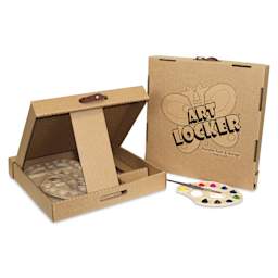 Toss Art Locker Portable Easels assembled, showing front and back