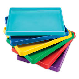 Storex Activity Trays - Assorted Colors, Set of 12, tray fanned out