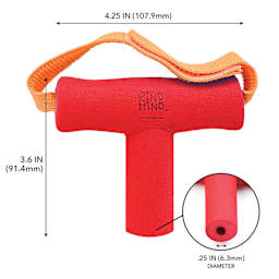 Kind Mind T-Shaped Grip Tools - Small, Red, 4.25" x 3.6", flexible port 0.25" diameter