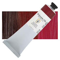 Shiva Signature Artist Oil Color - Alizarin Crimson, 5 oz Tube and swatch